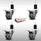 Service Caster 3'' SS Gray Poly Swivel 1-3/4'' Expanding Stem Caster Set Total Lock Brake, 4PK SCC-SSEXTTL20S314-PPUB-134-4 - alternate 2
